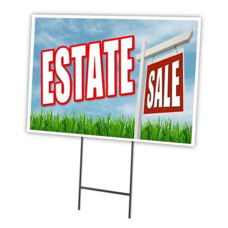 Signmission Estate Sale Yard Sign & Stake outdoor plastic coroplast window, C-1824 Estate Sale C-1824 Estate Sale